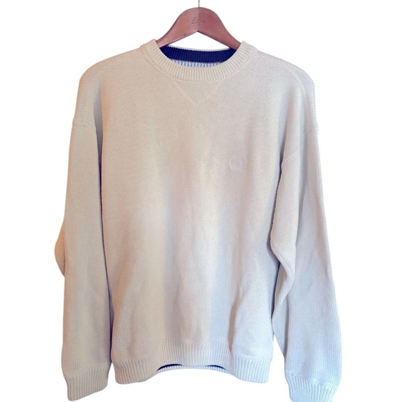 Cream 100% Cotton Crew Neck Sweater Size Medium Great Lakes Recreation Sweater - Picture 7 of 8